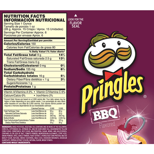 Pringles BBQ Flavored Potato Crisps, 5.5 Oz. - Water Butlers