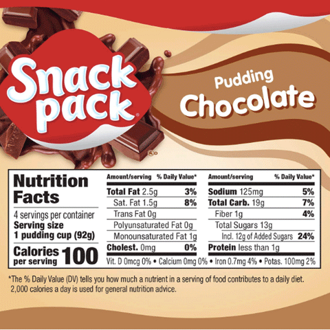 Hunt's Snack Pack Chocolate Pudding, 4 Ct - Water Butlers