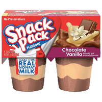Hunt's Snack Pack Chocolate & Vanilla Pudding, 4 Ct - Water Butlers