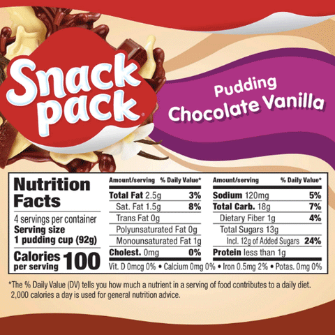 Hunt's Snack Pack Chocolate & Vanilla Pudding, 4 Ct - Water Butlers