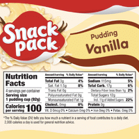 Hunt's Snack Pack Vanilla Pudding, 4 Ct - Water Butlers