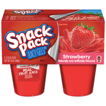 Hunt's Snack Pack Strawberry Juicy Gels, 4 Ct