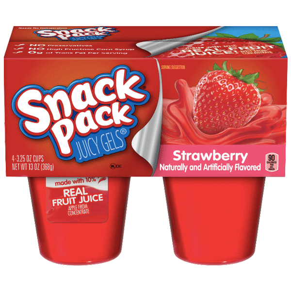 Hunt's Snack Pack Strawberry Juicy Gels, 4 Ct - Water Butlers