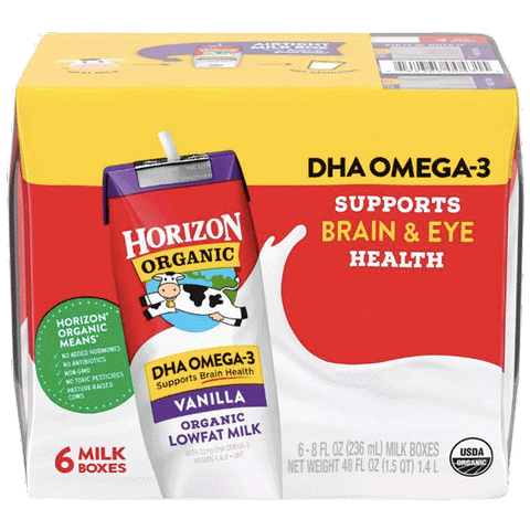 Horizon Organic 1% Vanilla Milk DHA Added, 8 oz. 6 Ct - Water Butlers