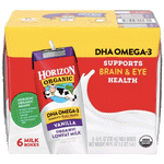 Horizon Organic 1% Vanilla Milk DHA Added, 8 oz. 6 Ct - Water Butlers