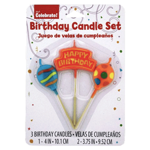 Happy Birthday Candles, 3ct - Water Butlers