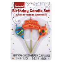 Happy Birthday Candles, 3ct - Water Butlers
