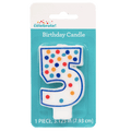 Polka Dot Birthday Candle, Number 5 - Water Butlers