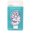 Polka Dot Birthday Candle, Number 9 - Water Butlers