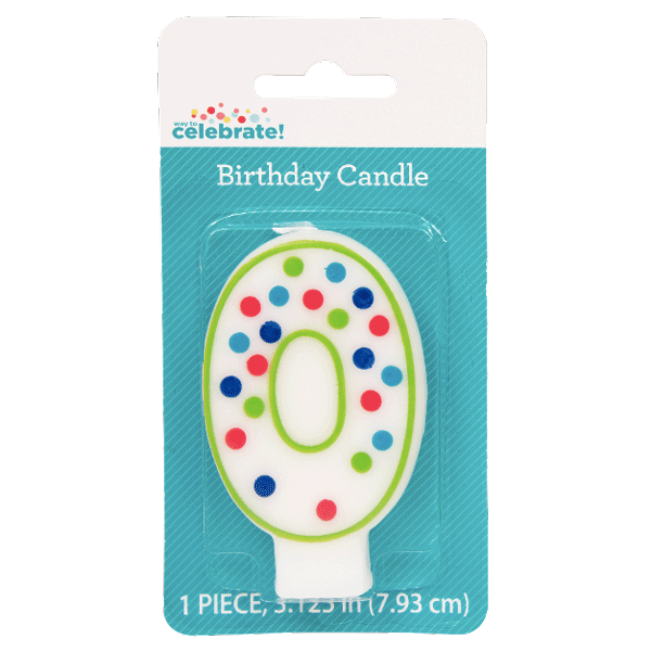 Polka Dot Birthday Candle, Number 9 - Water Butlers