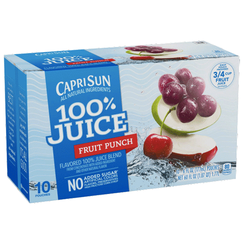 Capri Sun 100% Fruit Punch Juice, 10 Ct - Water Butlers