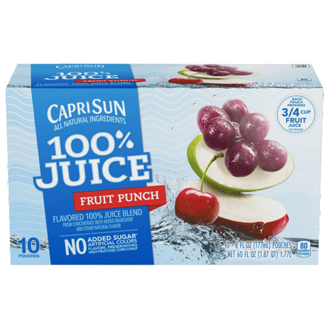 Capri Sun 100% Fruit Punch Juice, 10 Ct - Water Butlers