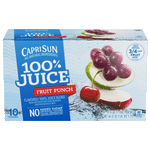 Capri Sun 100% Fruit Punch Juice, 10 Ct - Water Butlers