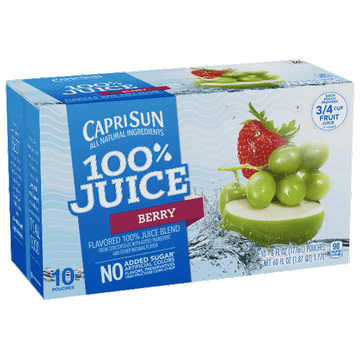 Capri Sun 100% Berry Juice, 10 Ct