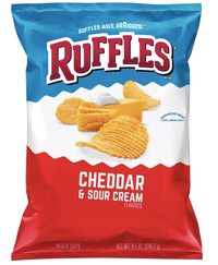 Ruffles Ridged Potato Chips, Cheddar & Sour Cream - 8.5oz - Water Butlers
