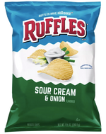 Ruffles Ridged Potato Chips, Sour Cream & Onion - 8.5oz - Water Butlers