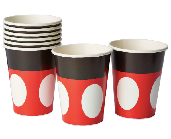 Mickey Mouse Paper Party Cups, 9 oz, 8 Ct - Water Butlers