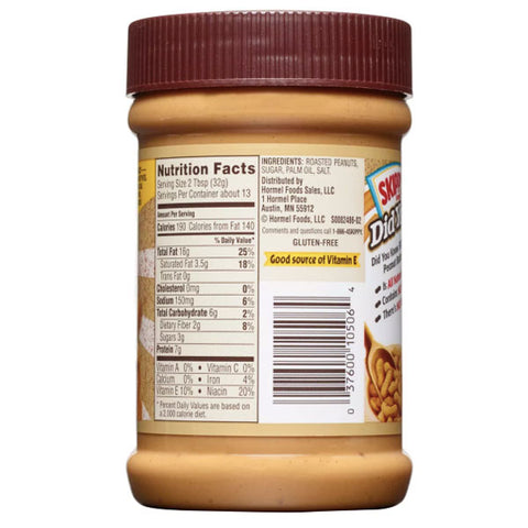 Skippy Natural Creamy Peanut Butter, 15 oz - Water Butlers