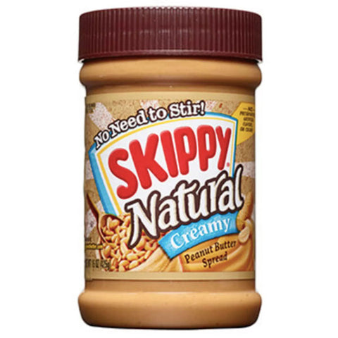 Skippy Natural Creamy Peanut Butter, 15 oz - Water Butlers