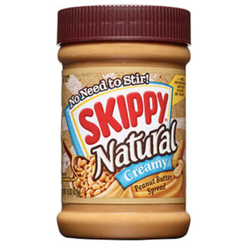 Skippy Natural Creamy Peanut Butter, 15 oz