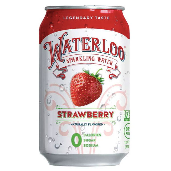 Waterloo Sparkling Water, Strawberry, 8 Ct - Water Butlers