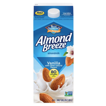 Blue Diamond Almond Breeze Vanilla Almondmilk, Half Gallon