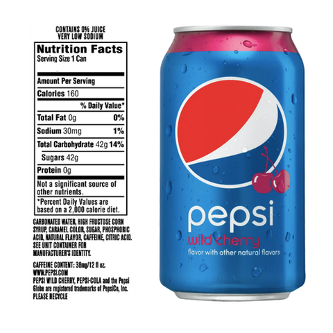 Pepsi Wild Cherry 12 fl oz, 12 Pack - Water Butlers