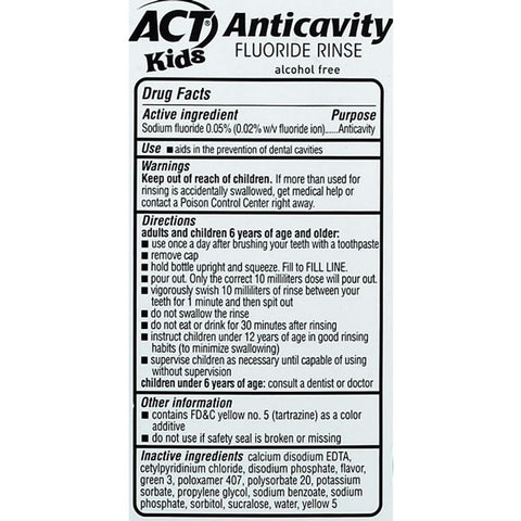 ACT Kids Anticavity Wild Watermelon Fluoride Mouthwash, 16.9 oz