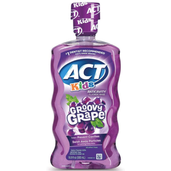 ACT Kids Anticavity Groovy Grape Fluoride Mouthwash, 16.9 oz