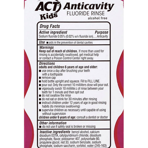 ACT Kids Anticavity Bubble Gum Blowout Fluoride Mouthwash, 16.9 oz