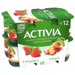 Dannon Activia Peach and Strawberry Probiotic Yogurt, 12 Ct - Water Butlers