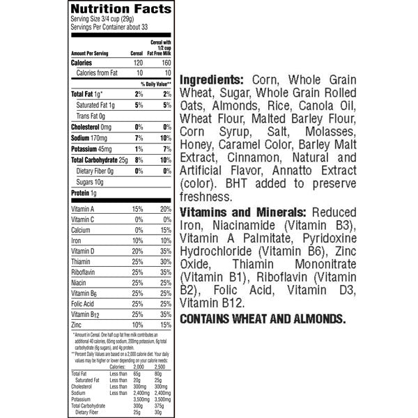 Almonds Label Honey Almonds Nutrition Label at Judy Moore blog