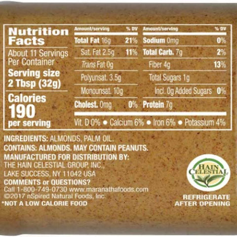 Maranatha No Added Sugar or Salt No Stir Almond Butter, 12 oz