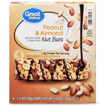 Great Value Peanut & Almond Nut Bars, 4 Count