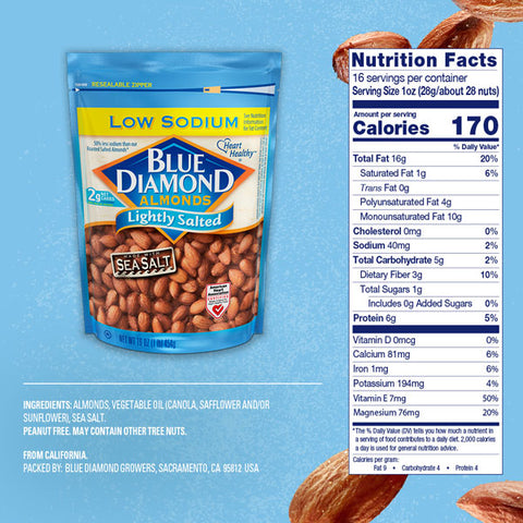 Blue Diamond Almonds, Lightly Salted, 14 oz