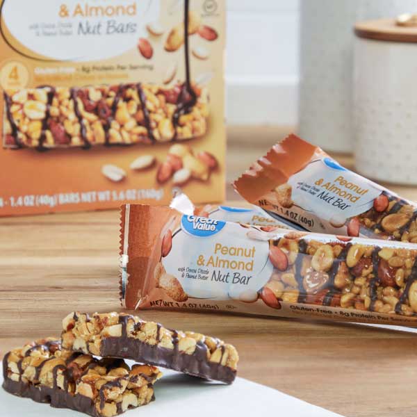 Great Value Peanut & Almond Nut Bars, 4 Count - Water Butlers