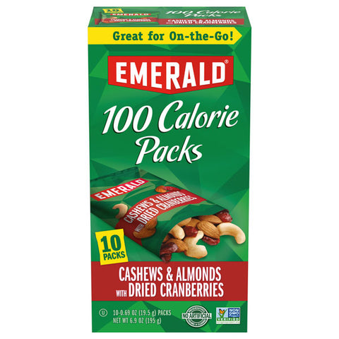 Emerald Nuts Cashews & Almonds Wth Dried Cranberries, 10 Count