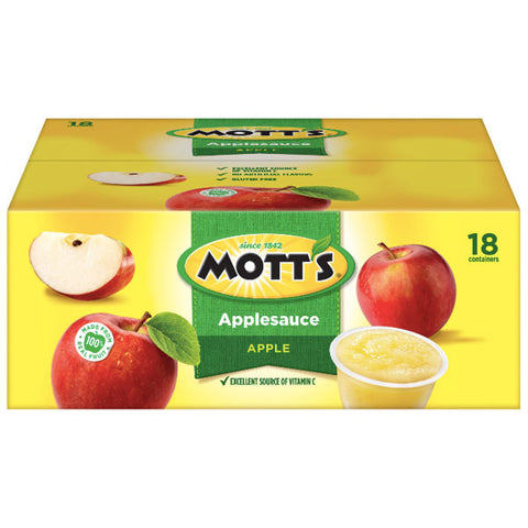 Mott's Apple Applesauce, 4 oz Cups, 18 Ct - Water Butlers