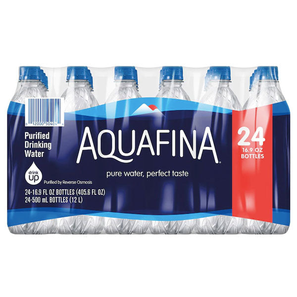 Aquafina Purified Water, 16.9oz bottles, 24 Count