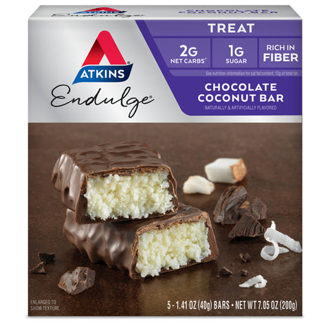 Atkins Endulge Chocolate Coconut Bars, 5 Count