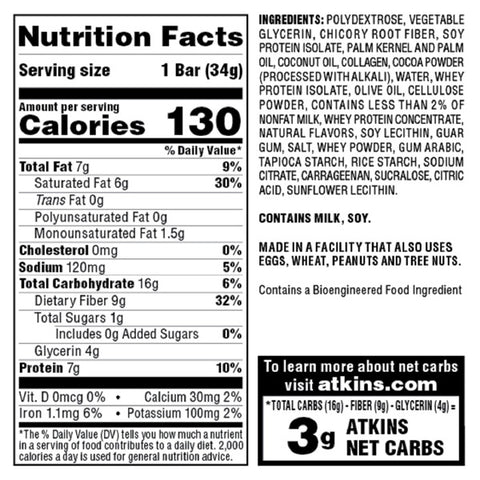 Atkins Endulge, Chocolate Caramel Fudge Dessert Bar, Keto Friendly, 5 Count