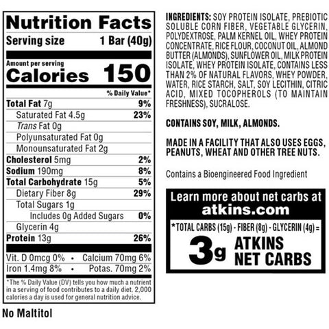 Atkins Gluten Free Snack Bar, Lemon Bar, Keto Friendly, 5 Count