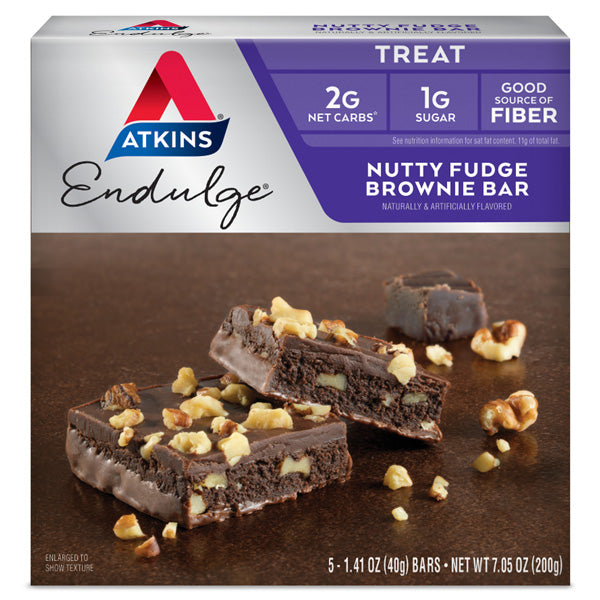 Atkins Endulge Nutty Fudge Brownie Bars, 5 Count