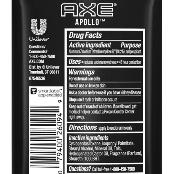 Axe Apollo All-Day Dry Antiperspirant & Deodorant Stick, 2.7 oz