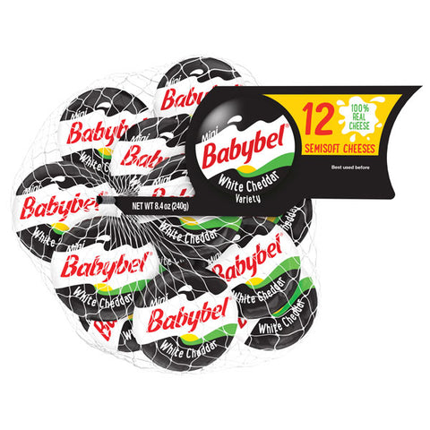 Mini Babybel White Cheddar Semisoft Cheese, 12 Ct