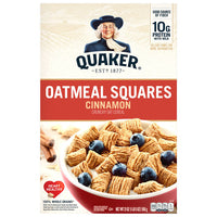 Quaker Oatmeal Squares Cereal, Cinnamon, 21 oz