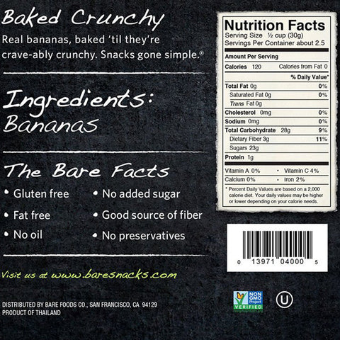 Bare Baked Crunchy Banana Chips, 2.7 oz