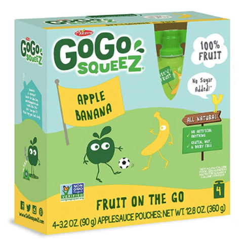 GoGo squeeZ Applesauce Banana 3.2oz, 4 Ct - Water Butlers