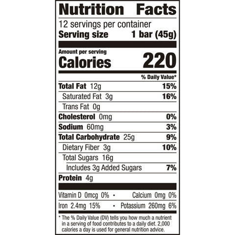 Larabar Chocolate Chip Cookie Dough, Gluten Free Vegan Fruit & Nut Bars, 12 Count