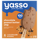 Yasso Chocolate Peanut Butter Chip Greek Yogurt Ice Cream Bars, 4 Ct